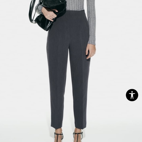Zara Pants With High Waist | High Waisted Trousers - Picture 1 of 10